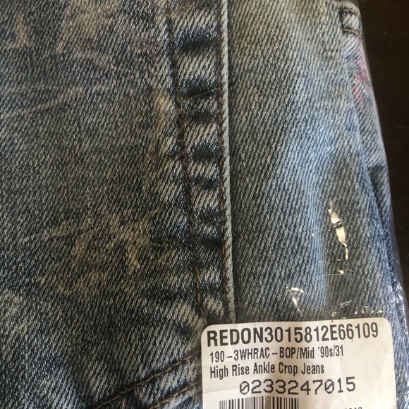 NWT RE/DONE High Rise Ankle Crop Jean Mid 90’s 31 - Picture 7 of 7